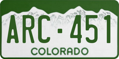 CO license plate ARC451