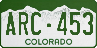 CO license plate ARC453