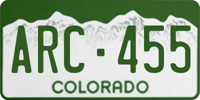 CO license plate ARC455