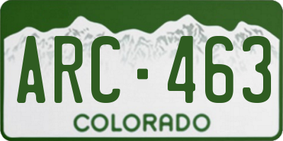 CO license plate ARC463