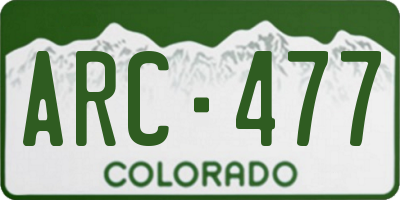 CO license plate ARC477