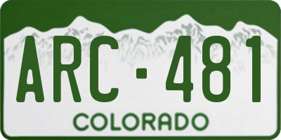 CO license plate ARC481