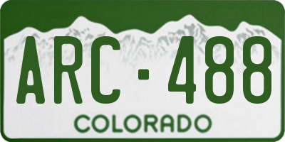 CO license plate ARC488