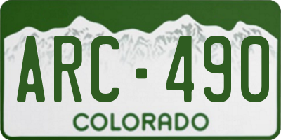 CO license plate ARC490