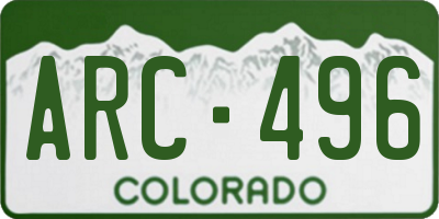 CO license plate ARC496