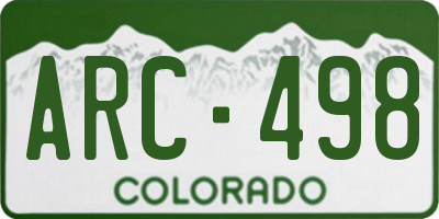 CO license plate ARC498