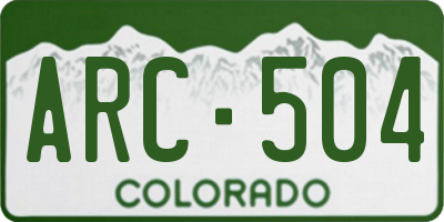 CO license plate ARC504