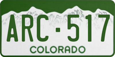 CO license plate ARC517