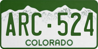 CO license plate ARC524