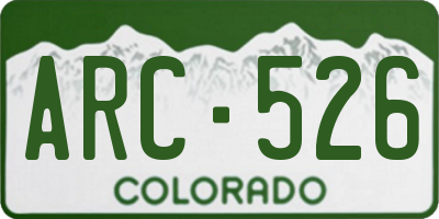 CO license plate ARC526