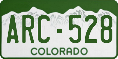 CO license plate ARC528