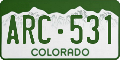 CO license plate ARC531