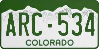 CO license plate ARC534