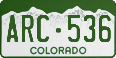 CO license plate ARC536