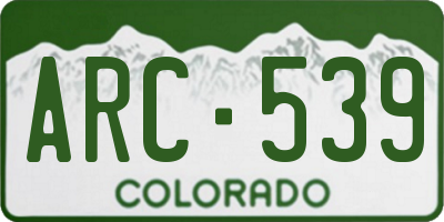 CO license plate ARC539