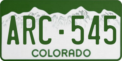 CO license plate ARC545