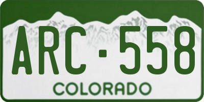 CO license plate ARC558