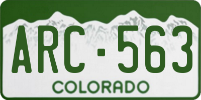 CO license plate ARC563