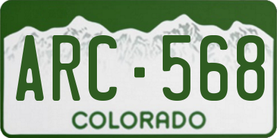 CO license plate ARC568