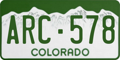 CO license plate ARC578