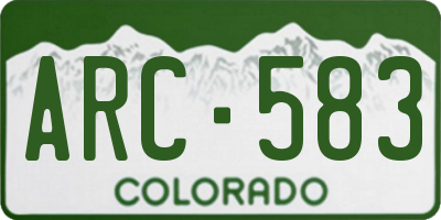 CO license plate ARC583