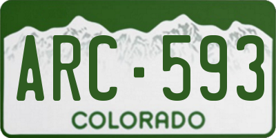 CO license plate ARC593