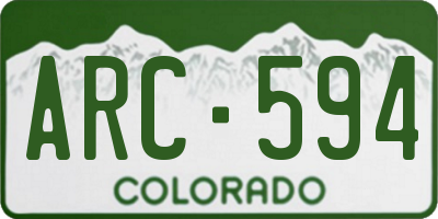 CO license plate ARC594