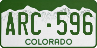 CO license plate ARC596