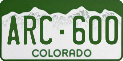 CO license plate ARC600