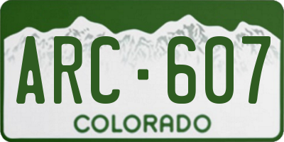 CO license plate ARC607