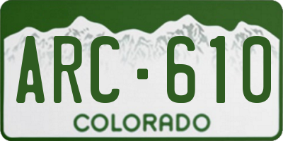 CO license plate ARC610