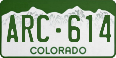 CO license plate ARC614