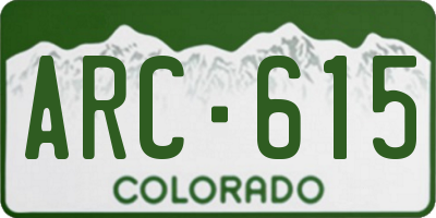 CO license plate ARC615