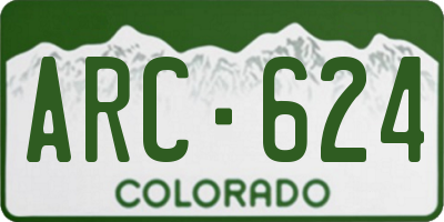 CO license plate ARC624