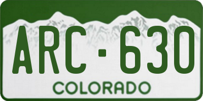CO license plate ARC630