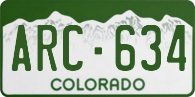 CO license plate ARC634