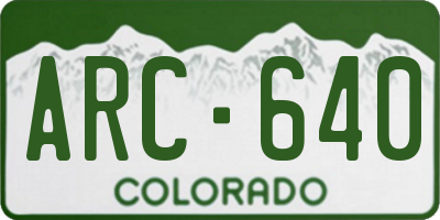 CO license plate ARC640