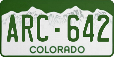 CO license plate ARC642