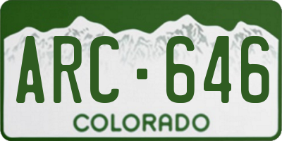 CO license plate ARC646