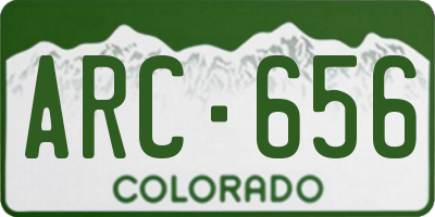 CO license plate ARC656