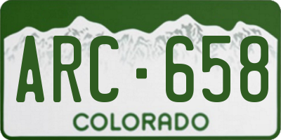 CO license plate ARC658