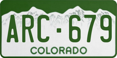 CO license plate ARC679