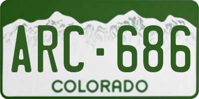 CO license plate ARC686