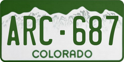 CO license plate ARC687