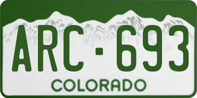 CO license plate ARC693
