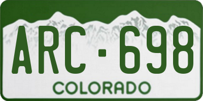 CO license plate ARC698