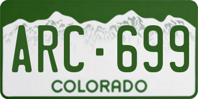 CO license plate ARC699