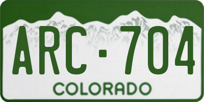 CO license plate ARC704