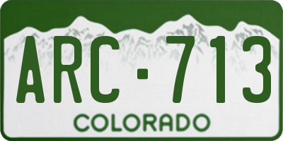 CO license plate ARC713