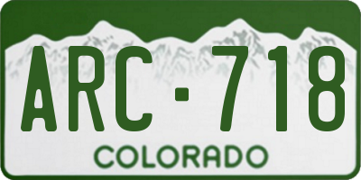CO license plate ARC718